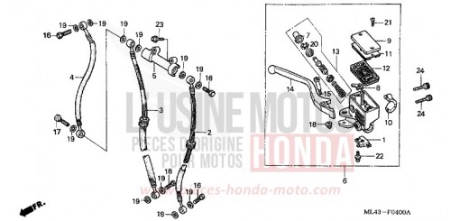 FRONT BRAKE MASTER CYLINDER CB450SJ de 1988